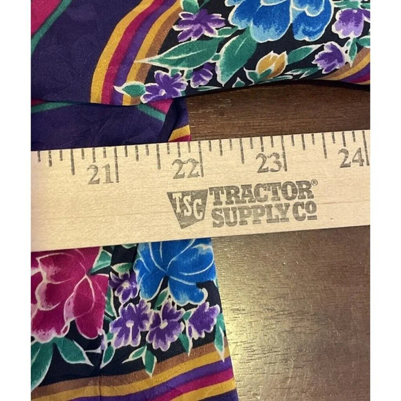Adrianna Papell 12 Silk Hook & Eye Button Colorful Floral Shirt Granny Boho VTG - Picture 6 of 10